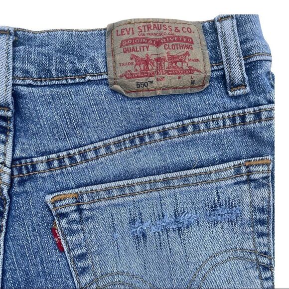 Levi’s Jean Shorts Cut OffsRed White Blue American Flag Button Fly Relaxed 8 - Picture 4 of 8